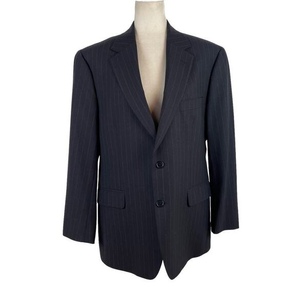 Brooks Brothers Men's Stretch Dark Blue Striped Blazer Jacket Size EU41 Short - Picture 1 of 15